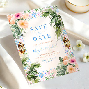 Reserva La Fecha Azulejos Marroquíes Boda de Palma y Floral Tropica