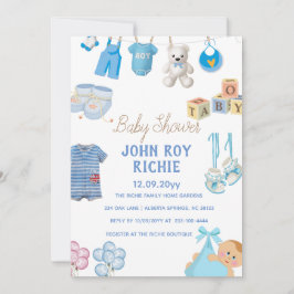 Reserva La Fecha Baby Shower | Baby Boy Blue