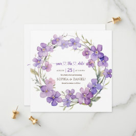 Reserva La Fecha Baby Shower De Flores Violetas Delicadas De Primav