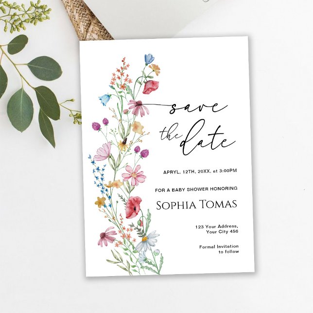 Reserva La Fecha Baby Shower Wildflowers (Subido por el creador)