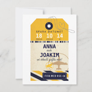 Reserva La Fecha Bagage Tag flygpost Destination Spara Datumet