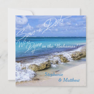 Reserva La Fecha BAHAMAS BEACH SHORE Wedding Save the Date