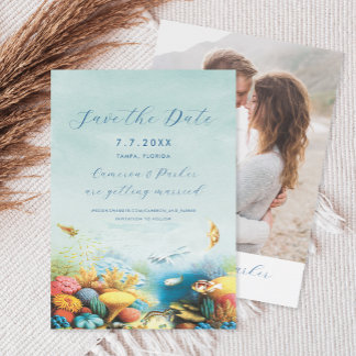 Reserva La Fecha Bajo el Boda Acuario de Coral Reef