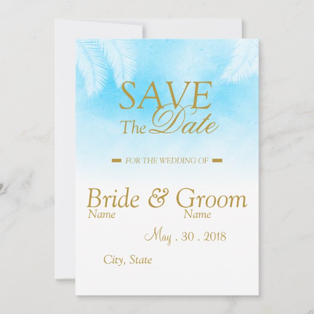 Reserva La Fecha Bajo el cielo de la palma salve la fecha (Anverso)