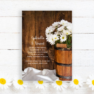 Reserva La Fecha Balde de madera Daisies Country Wedding Save the D