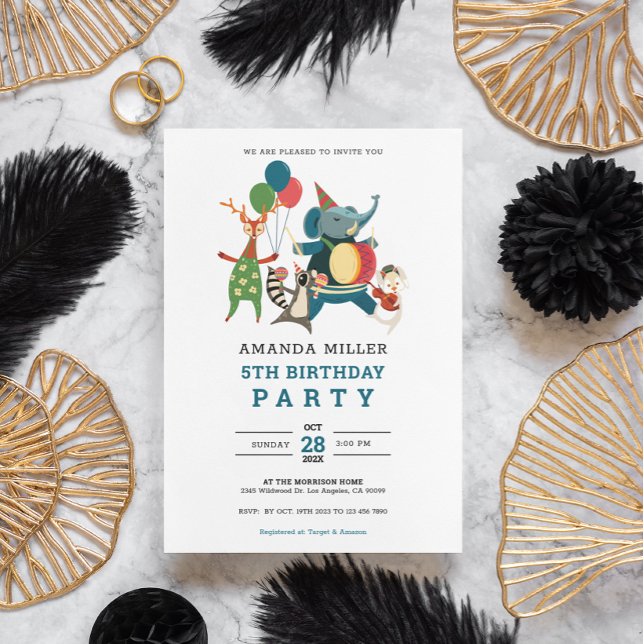 Reserva La Fecha Banda Musical Cute Animal Birday Party Para Niños (Subido por el creador)