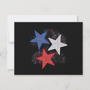 Reserva La Fecha Bandera Americana Estrellas Fuegos Artificiales 4 