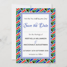 Reserva La Fecha BANDERA DE SUDÁFRICA Guión Personalizado Estilo