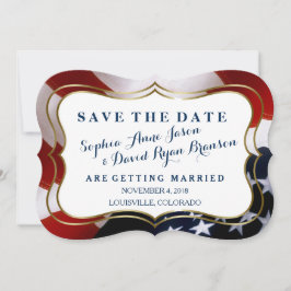 Reserva La Fecha Bandera estadounidense única y moderna Wedding Sav