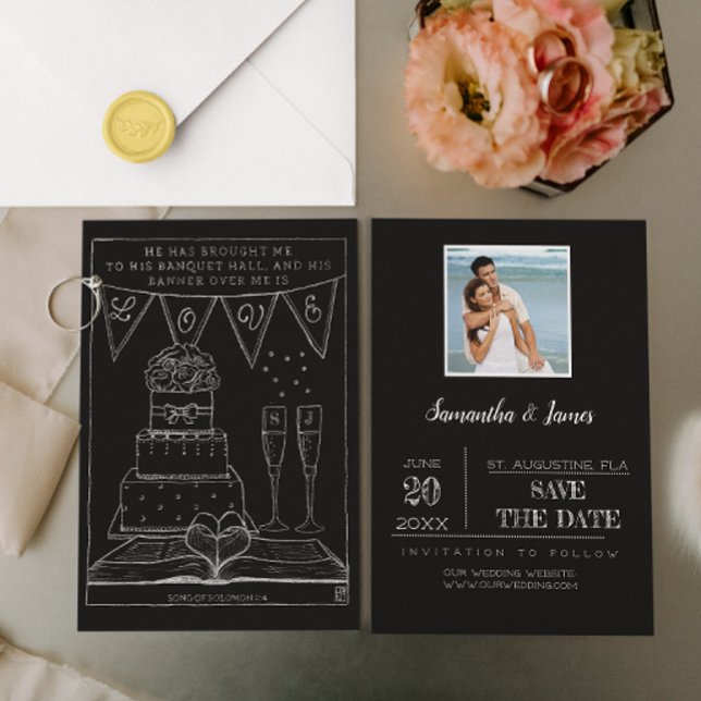 Reserva La Fecha Banner Over Me Is Love Monogramed Boda (Subido por el creador)