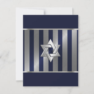 Reserva La Fecha Bar Mitzvah Navy Estrella de David
