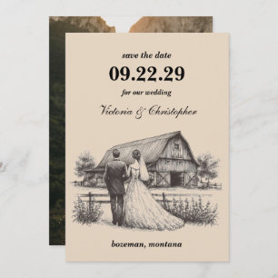 Reserva La Fecha Barn Couple Save the Date