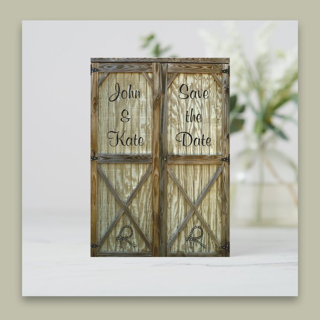Reserva La Fecha Barn Door Western Wedding Save the Date (Subido por el creador)