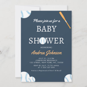 Reserva La Fecha Bat & Balls Athletic Sports Baby Shower