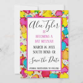 Reserva La Fecha Bat Mitzvah Confetti Bar BM Salvar la fecha
