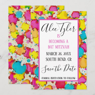 Reserva La Fecha Bat Mitzvah Confetti Bar BM Salvar la fecha