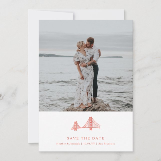 Reserva La Fecha Bay Bridge Photo Save the Date (Anverso)