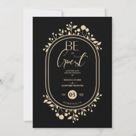Reserva La Fecha Be our Guest Black Wedding Fancy Frame Branches
