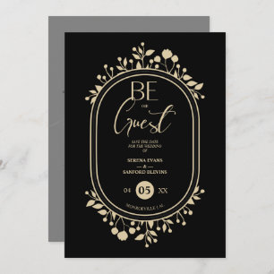 Reserva La Fecha Be our Guest Black Wedding Fancy Frame Branches