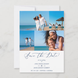 Reserva La Fecha Beach Collage 4 Photos Modern Couple Wedding
