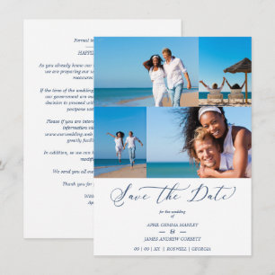 Reserva La Fecha Beach Collage 4 Photos Modern Couple Wedding