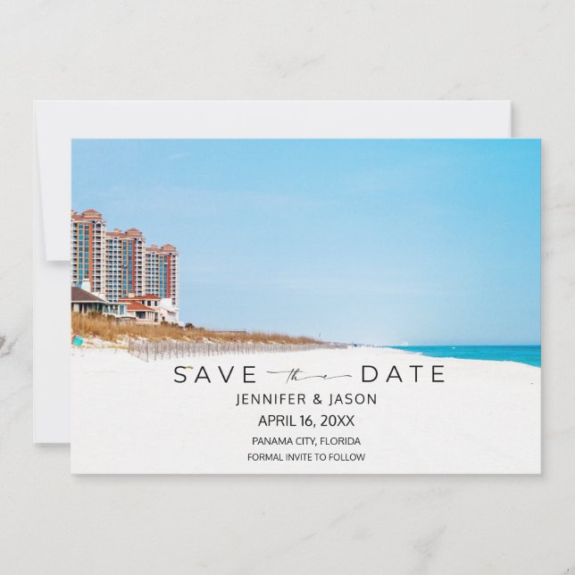 Reserva La Fecha Beach Destination Wedding Photo Save the Date (Anverso)