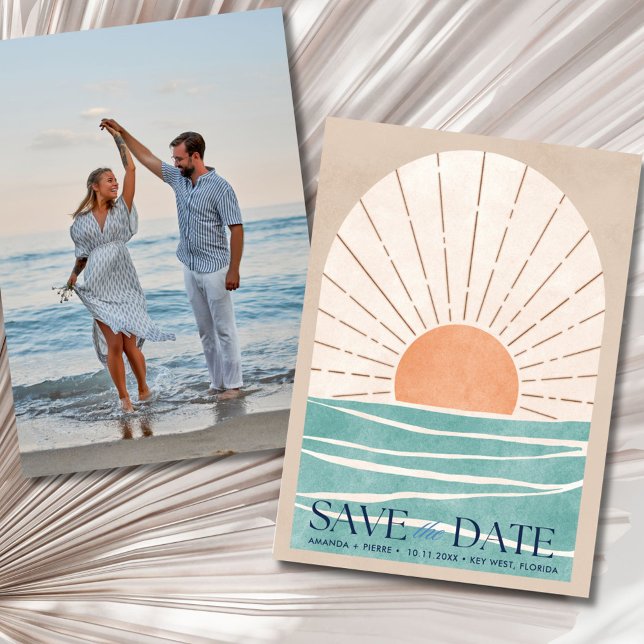 Reserva La Fecha Beach Destination Wedding Photo Save the Date (Beach Destination Wedding Photo Save the Date)