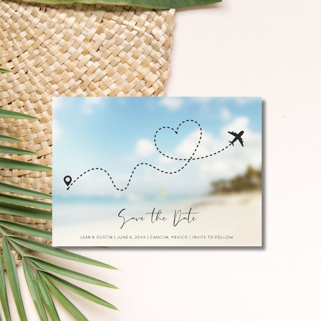 Reserva La Fecha Beach Destination Wedding Photo Save the Date (Beach Destination Wedding Photo Save the Date)