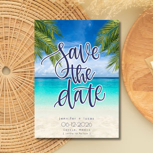 Reserva La Fecha Beach Destination Wedding Photo Save the Date