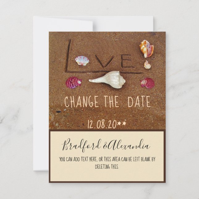 Reserva La Fecha Beach personalizadas, estantes de boda y amor camb (Anverso)