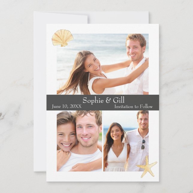 Reserva La Fecha Beach Save the Date (Anverso)