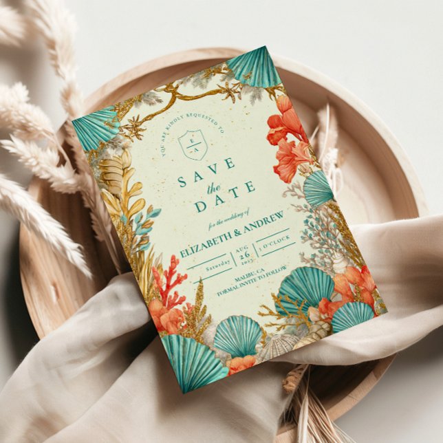 Reserva La Fecha Beach Seashell Botanical Wedding (Subido por el creador)