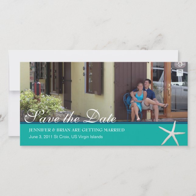 Reserva La Fecha Beachy Save the Date Photocard (Anverso)