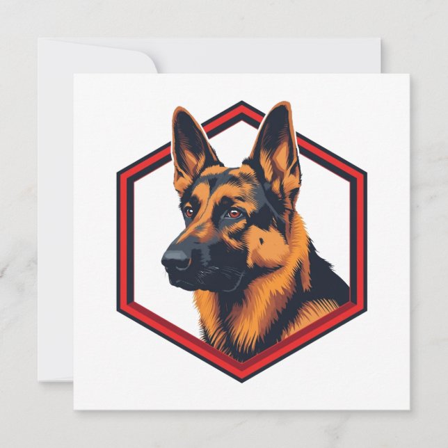 Reserva La Fecha Beautiful German Shepard In A Six Sided Frame (Anverso)