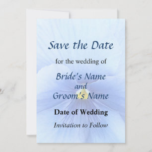 Reserva La Fecha Bebé Blue Pansy Save the Date