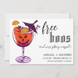 Reserva La Fecha Bebida divertida Boos gratis Foto Boda de Hallowee