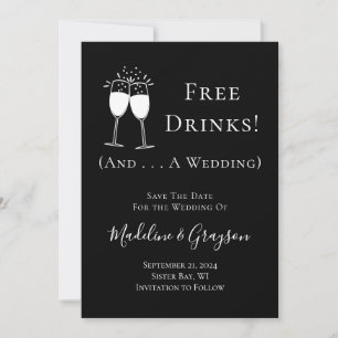 Reserva La Fecha Bebidas gratis divertidas y una boda salva la fech