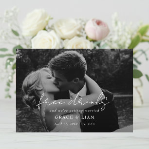 Reserva La Fecha Bebidas Gratis Elegante Moderno Romántico Foto Bod