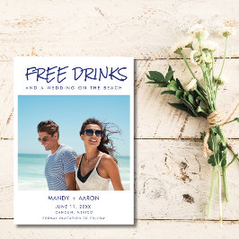 Reserva La Fecha Bebidas gratis en la playa Foto Boda de destino