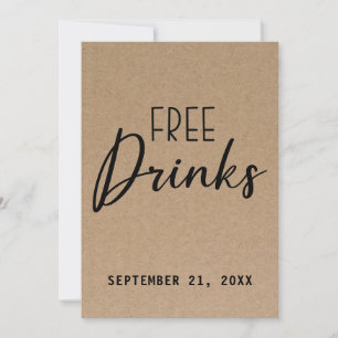 Reserva La Fecha Bebidas Gratis Kraft Paper Guardar La Fecha