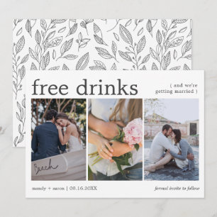 Reserva La Fecha Bebidas Gratis Tres Fotos Compromiso de Boda