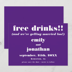 Reserva La Fecha Bebidas Gratuitas Casual Purple Wedding Salven La 