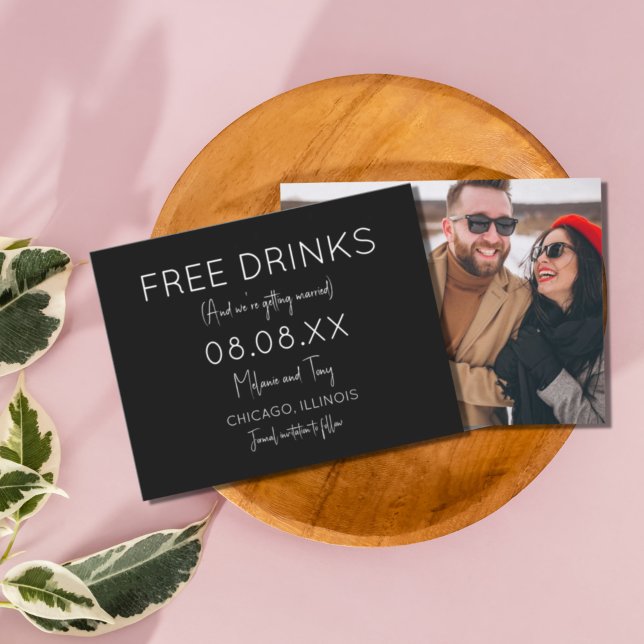 Reserva La Fecha Bebidas Gratuitas Fotos Boda Simple (Subido por el creador)