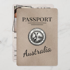 Reserva La Fecha Beige Australia Passport Save the Date