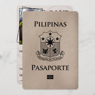 Reserva La Fecha Beige Filipinas Passport Save the Date