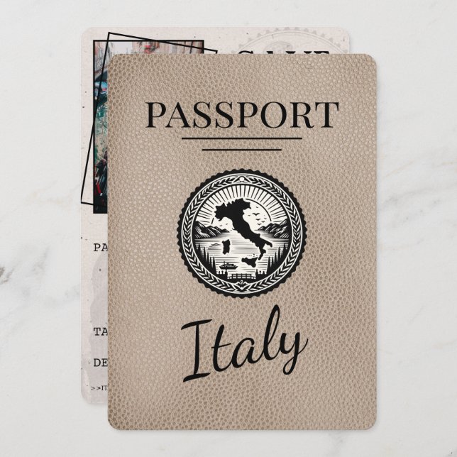 Reserva La Fecha Beige Italia Passport (Anverso / Reverso)