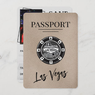 Reserva La Fecha Beige Las Vegas Passport Save the Date