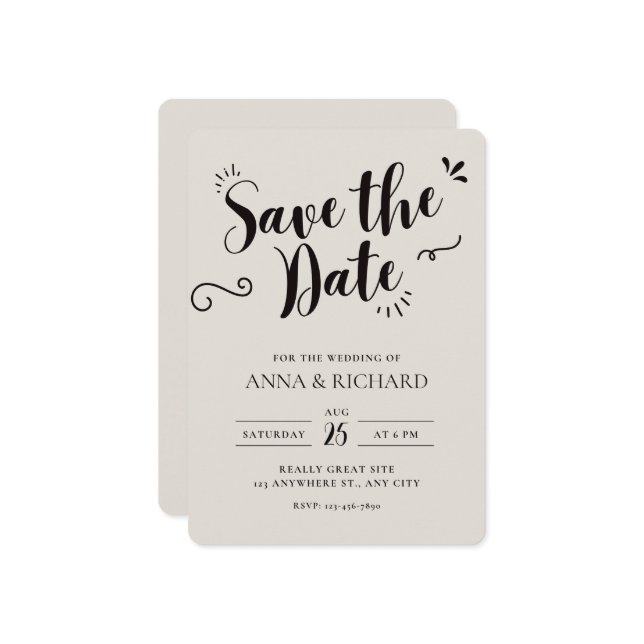Reserva La Fecha Beige Modern Save the Date Invitation (Anverso/Reverso In Situ)