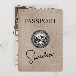 Reserva La Fecha Beige Suecia Passport Save the Date