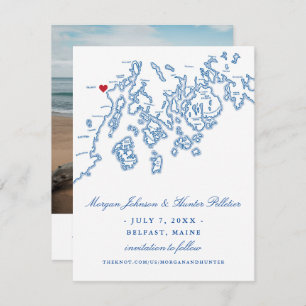 Reserva La Fecha Belfast Maine Photo Save the Date - Penobscot Bay